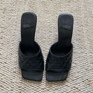 Jeffrey Campbell quilted heeled mules, size 9.5